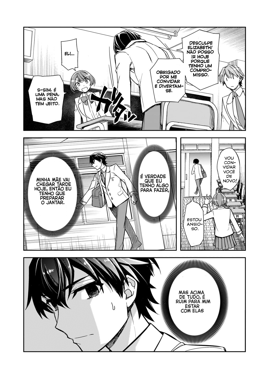 Ore ni Trauma wo Ataeta Joshi-tachi ga Chirachira Mitekuru kedo, Zannen desuga Teokure desu "Estou saindo da escola" 第17页