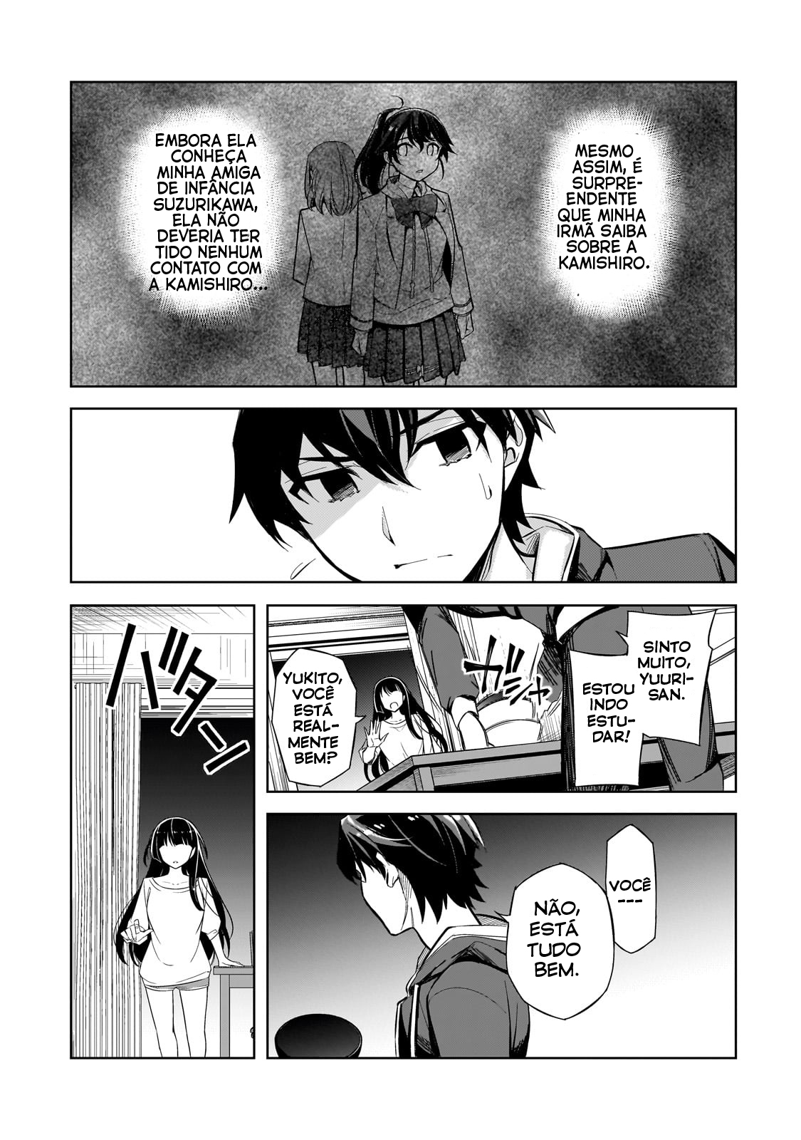 Ore ni Trauma wo Ataeta Joshi-tachi ga Chirachira Mitekuru kedo, Zannen desuga Teokure desu "Estou saindo da escola" 第33页