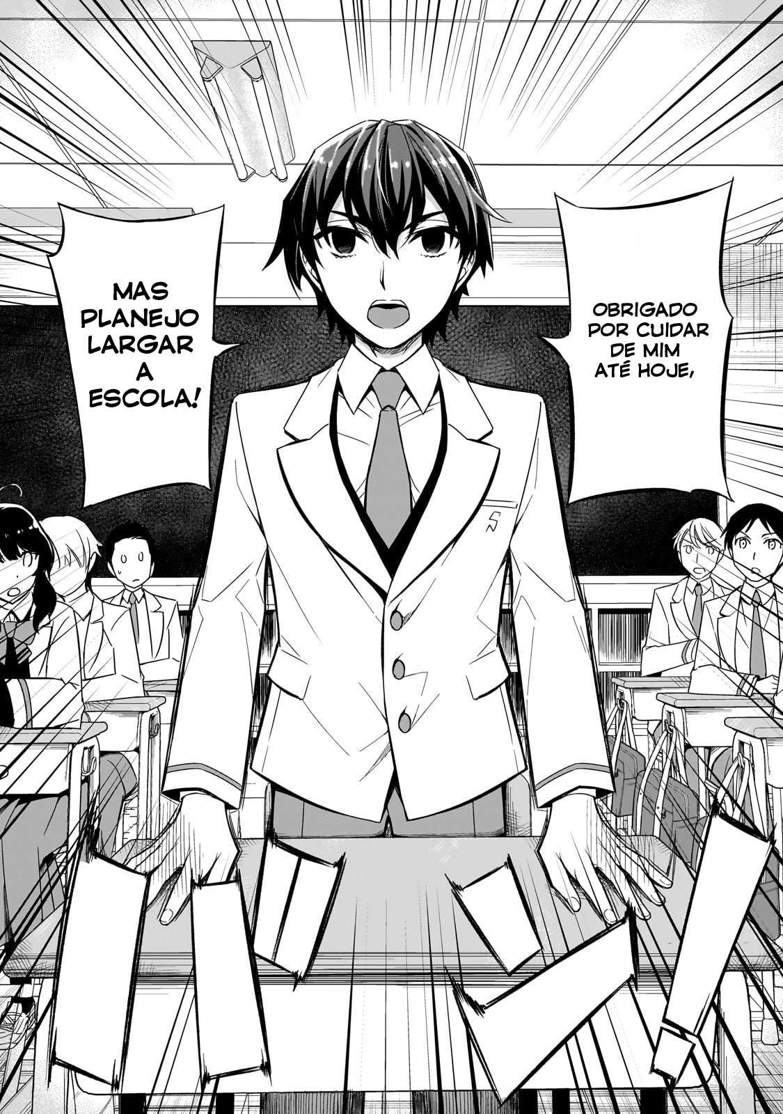 Ore ni Trauma wo Ataeta Joshi-tachi ga Chirachira Mitekuru kedo, Zannen desuga Teokure desu "Estou saindo da escola" 第8页
