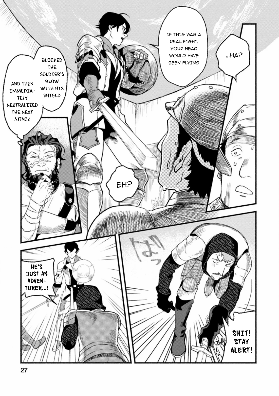 Sono Monban, Saikyou ni Tsuki: Tsuihou Sareta Bougyoryoku 9999 no Senshi, Outo no Monban to shite Musou Suru Vol. 1 Ch. 1 第26页